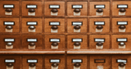A file cabinet with property records.
