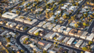 Aerial view of suburban communities in Las Vegas Nevada streets